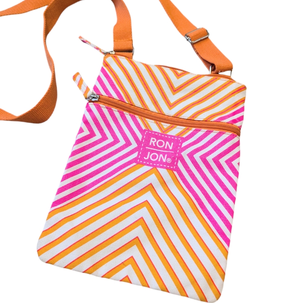Ron Jon Surf Pink Orange Crossbody Bag Sack Purse Neon